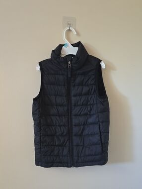 Kids Black Lightweight Vest with High Collar